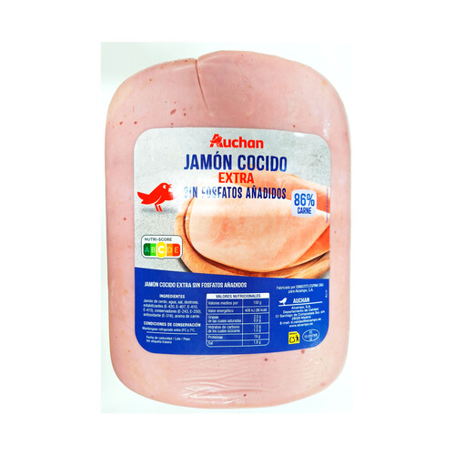 AUCHAN Jamón cocido extra sin fosfato Producto Alcampo