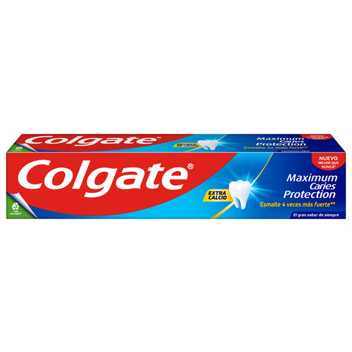 COLGATE Protección caries Pasta de dientes con flúor, calcio y protección frente a las caries con sabor a menta 75 ml.