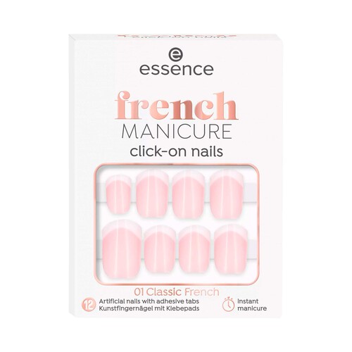 ESSENCE French manicure tono 01 Classic french Uñas artificiales, manicura francesa, autoadhesivas.