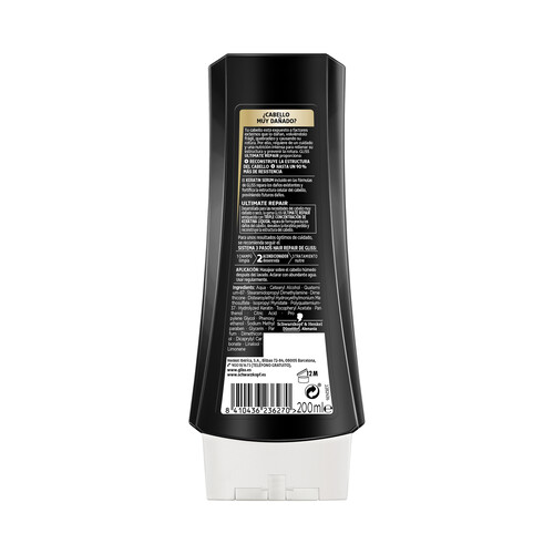 GLISS Acondicionador ultra reparador para cabello muy dañado y/o seco GLISS Ultimate repair de Schwarzkopf 200 ml.