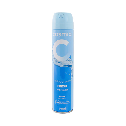 COSMIA Fresh Desodorante en spray para mujer, anti-manchas y con protección antitranspirante hasta 24 horas 200 ml.