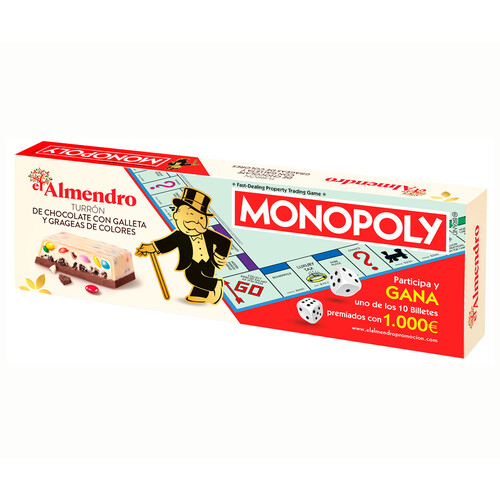 EL ALMENDRO Turrón de chocolate Monopoly 150 g.