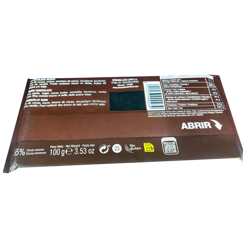 CLAVILEÑO Chocolate negro 55 % 100 g.