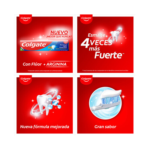 COLGATE Protection caries Pasta de dientes con flúor y extra de calcio 2 x 75 ml.