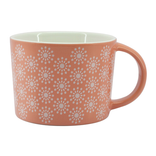 Taza de loza 39 cl. decorado terracota