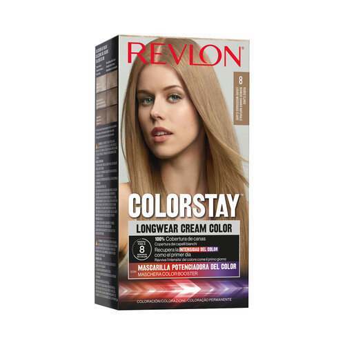 REVLON Coloración permanente tono 8 Rubio claro REVLON Colorstay.