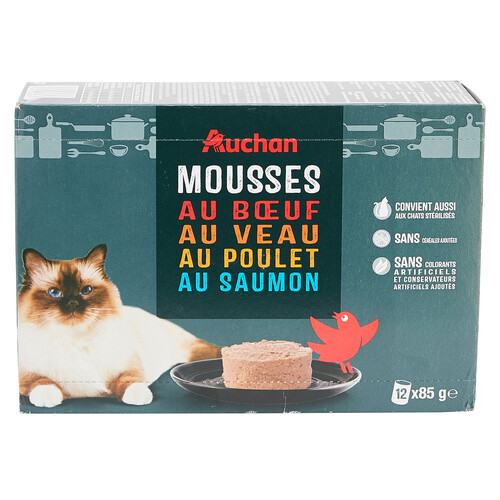 PRODUCTO ALCAMPO Comida para gatos latita de mousse PRODUCTO ALCAMPO 12 uds. 85 gr.