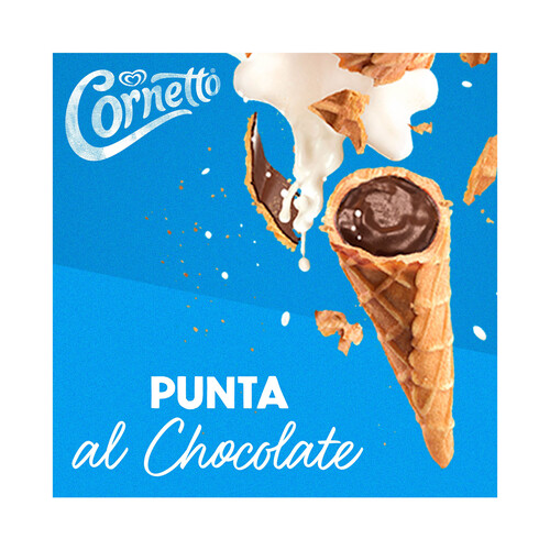 CORNETTO Conos de helado de leche, con trocitos de avellana 6 x 90 ml.