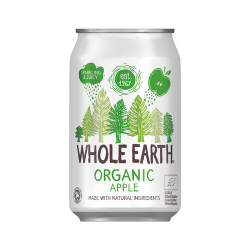 WHOLE EARTH Refresco bio sabor manzana, 330 ml.