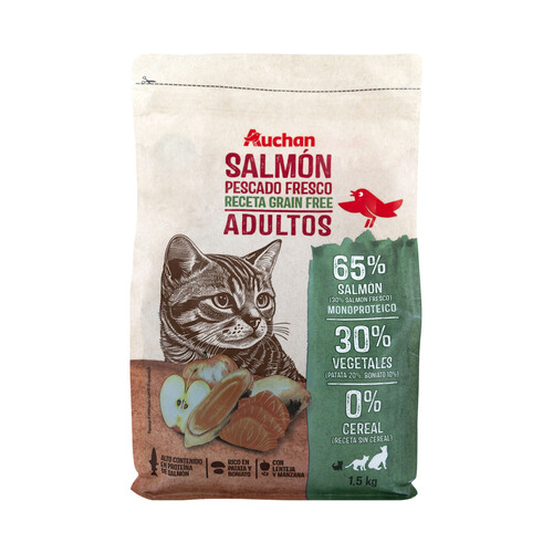 PRODUCTO ALCAMPO Grain free Alimento completo para gatos adultos base de salmón 1.5 kg.