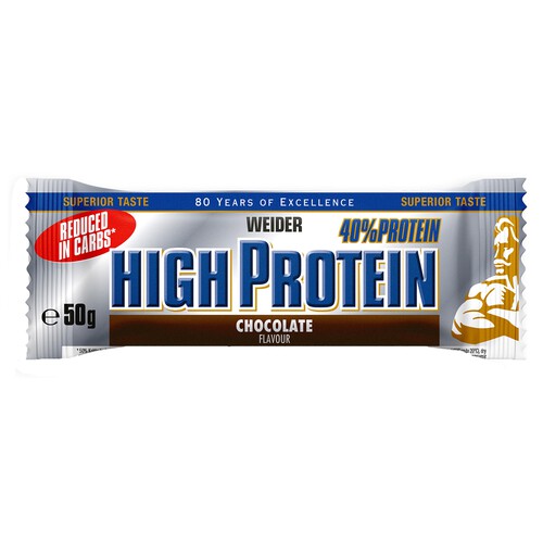 WEIDER High protein Barritas con un 40% de proteínas con sabor a chocolate  1 uds x 50 g. 