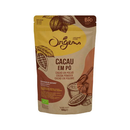 ORIGENS Cacao en polvo crudo ecológico ORIGENS 100 g.