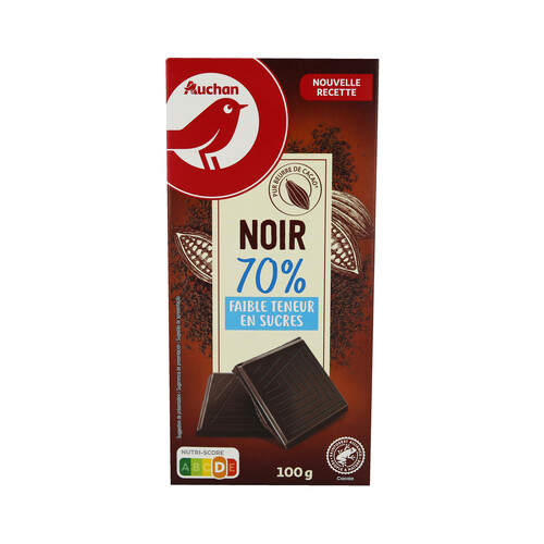 PRODUCTO ALCAMPO Chocolate negro (70%) sin azúcares añadidos tableta de 100 g.