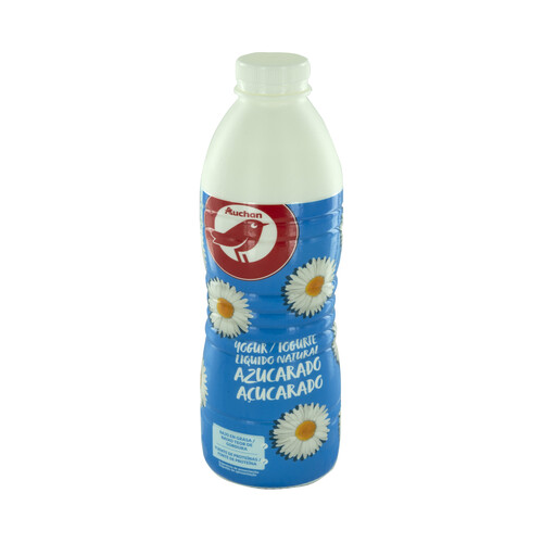 AUCHAN Yogur líquido para beber natural azucarado 1 kg. Producto Alcampo