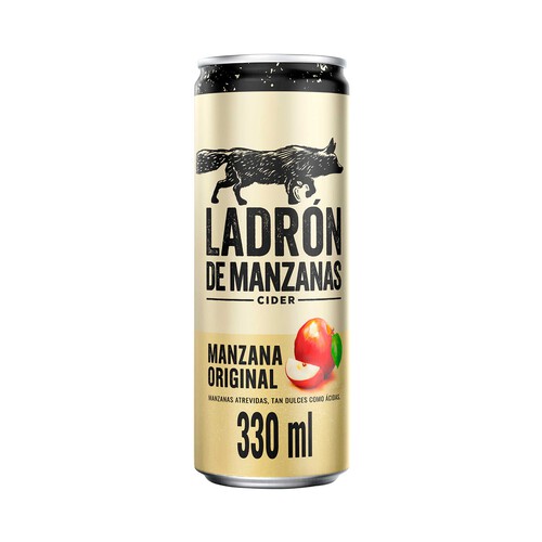LADRÓN DE MANZANAS Cider de manzanas dulces y ácidas lata 33 cl.