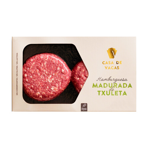 CASA DE VACAS Hamburguesa vacuno madurada de Txuleta 2x150 gr.