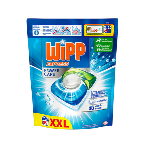 WIPP Power Detergente en cápsulas 55 ds.