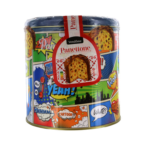 VENDOMIE Panettone elaborado con mantequilla 100% relleno de fruta escarchada 1 kg.