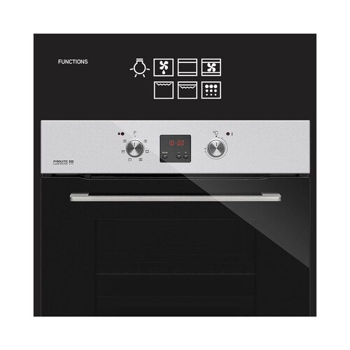 Horno multifunción TAURUS HM664IXD PYRO Pirolítico, capacidad: 64L, 5 funciones de cocción.