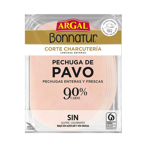 ARGAL Bonnatur Pechuga de pavo cortada en lonchas 115 g.