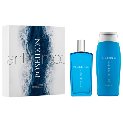 POSEIDON Antartico Estuche para hombre con colonia y gel.