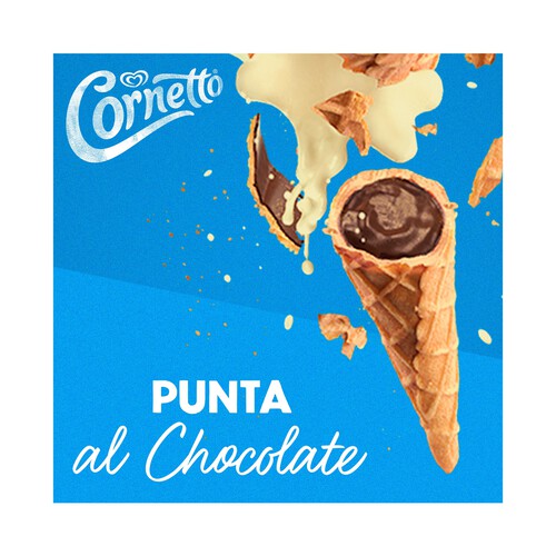 CORNETTO Conos de helado de vainilla, con trocitos de chocolate y almendra CORNETTO de Frigo 6 x 90 ml.