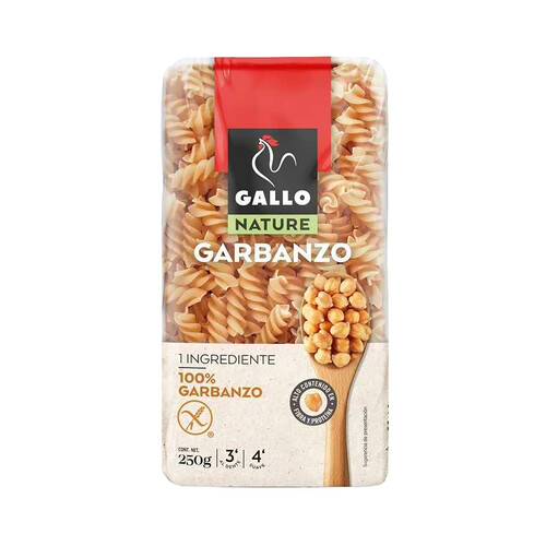 GALLO Pasta hélice de garbanzo GALLO NATURE 250 g.