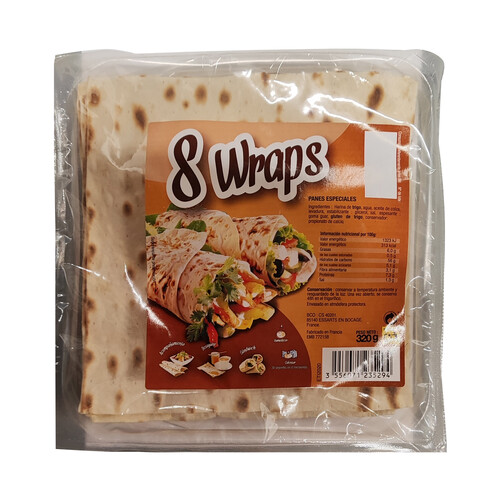 ESPANORAC Pan wraps ideales para burritos, fajitas y durums 320 g.