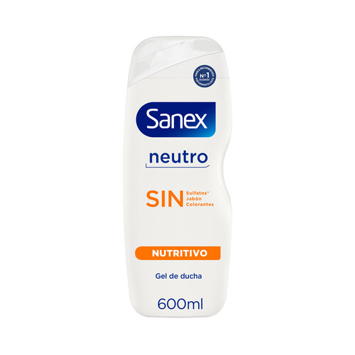 SANEX Sin neutro Gel nutritivo para ducha o baño, para piel seca 600 ml.