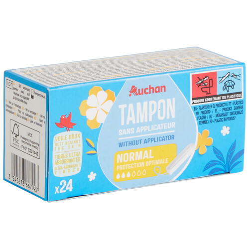 PRODUCTO ALCAMPO Tampones normal sin aplicador 24 uds.