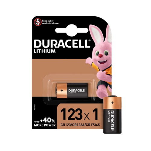 Pilas de litio 123, 6V, DURACELL.