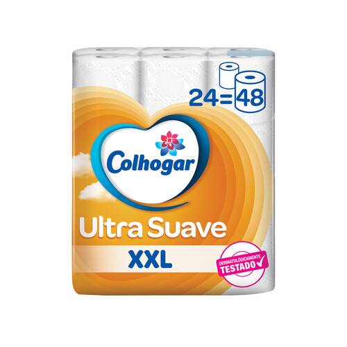 COLHOGAR Papel higiénico Ultra Suave XXL  24 (= 48 rollos)