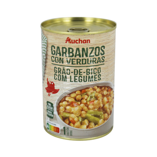 Garbanzos con verduras PRODUCTO ALCAMPO lata de 440 g.