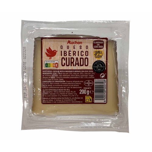 AUCHAN Queso mezcla curado 200 g. Producto Alcampo