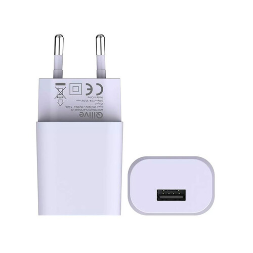 Cargador USB QILIVE Home 10W, color lila.