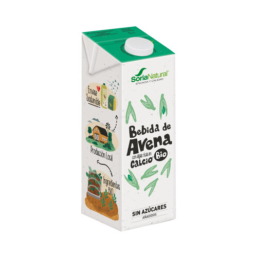 SORIA NATURAL Bio Bebida de avena ecológica, con algas ricas en calcio 1 l.