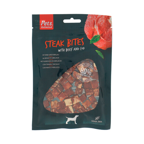 PETS UNLIMITED Steak Bocaditos de ternera 100 g.