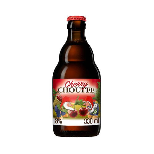 CHOUFFE Cherry Cerveza  con sabor a cereza en botella 33 cl 