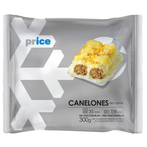 AUDENS FOOD Canelones congelados rellenos de carne con bechamel 300 g.