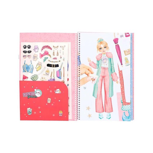 Cuaderno Top Model Dress Me Up para decorar con pegatinas.