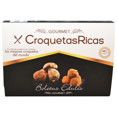 CROQUETAS RICAS Croquetas 100% caseras, ultracongeladas y rellenas de Boletus Edulis Gourmet 300 g.