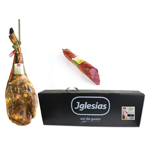 IGLESIAS Lote compuesto de paleta y lomo de bellota iibericos (50% raza ibérica) IGLESIAS.