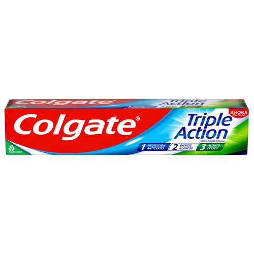 COLGATE Triple acción Pasta de dientes con flúor, calcio y sabor a menta 75 ml.