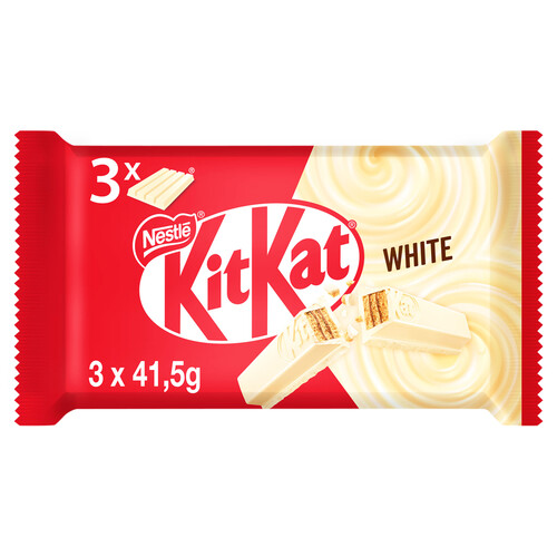 KIT KAT Barritas de galleta cubiertas de chocolate blanco 3 uds. 41,5 g.