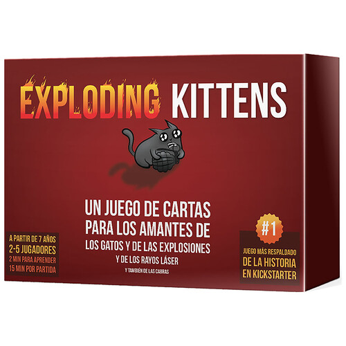 Juego de mesa infantil de cartas Exploding Kittens, de 2 a 5 jugadores, ASMODEE.