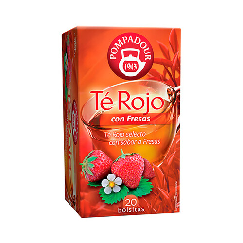 POMPADOUR Té rojo con sabor a fresas 20 uds. de 35 g,