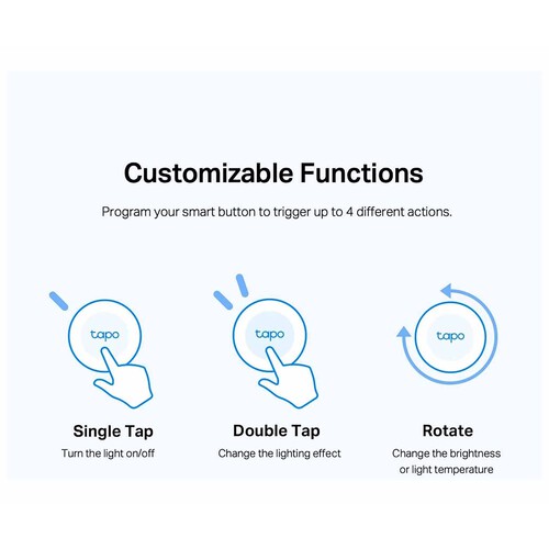 Botón inteligente TP-LINK Tapo S200B, control personalizado, control a distancia.