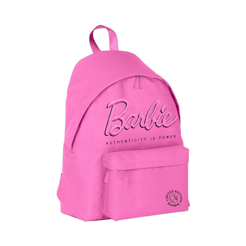 Mochila juvenil, varios compartimentos, color rosa, BARBIE.