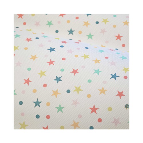 Mantel de papel con diseño infantil de estrellas multicolor, 1,35 X 2,2cm ACTUEL.