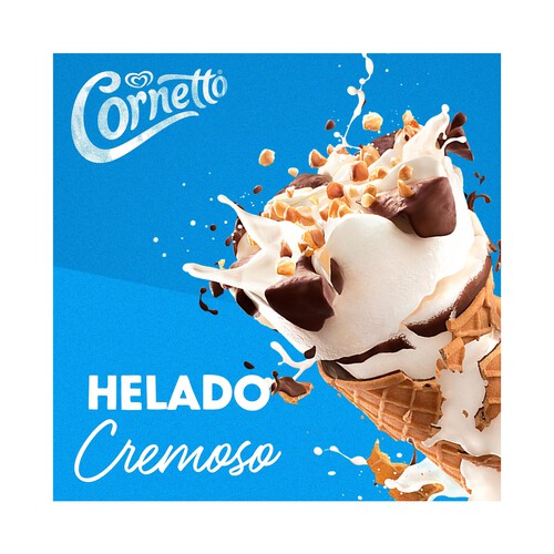 CORNETTO Conos de helado de leche, con trocitos de avellana 6 x 90 ml.